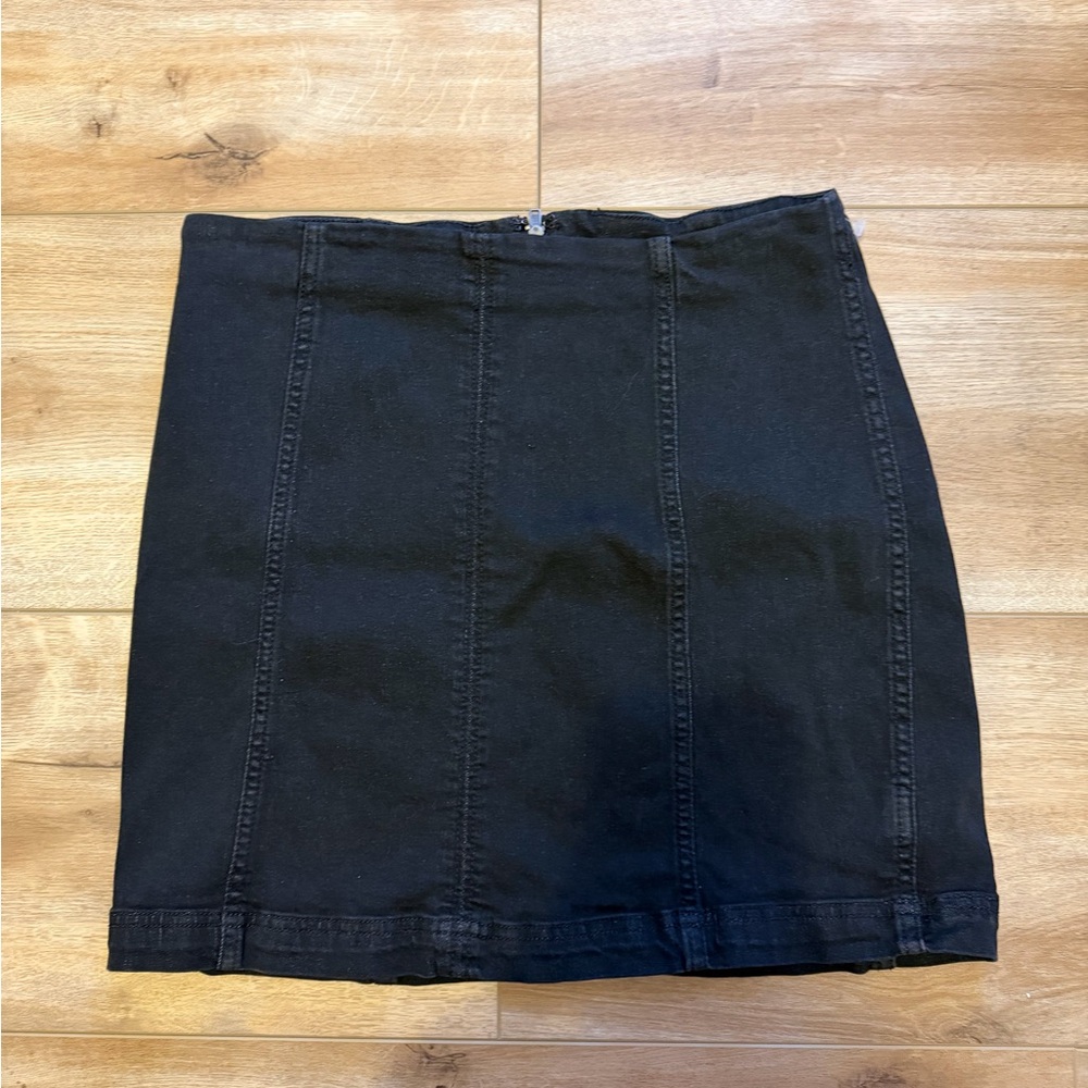 Free People Black Denim Mini Skirt - Picture 2 of 4
